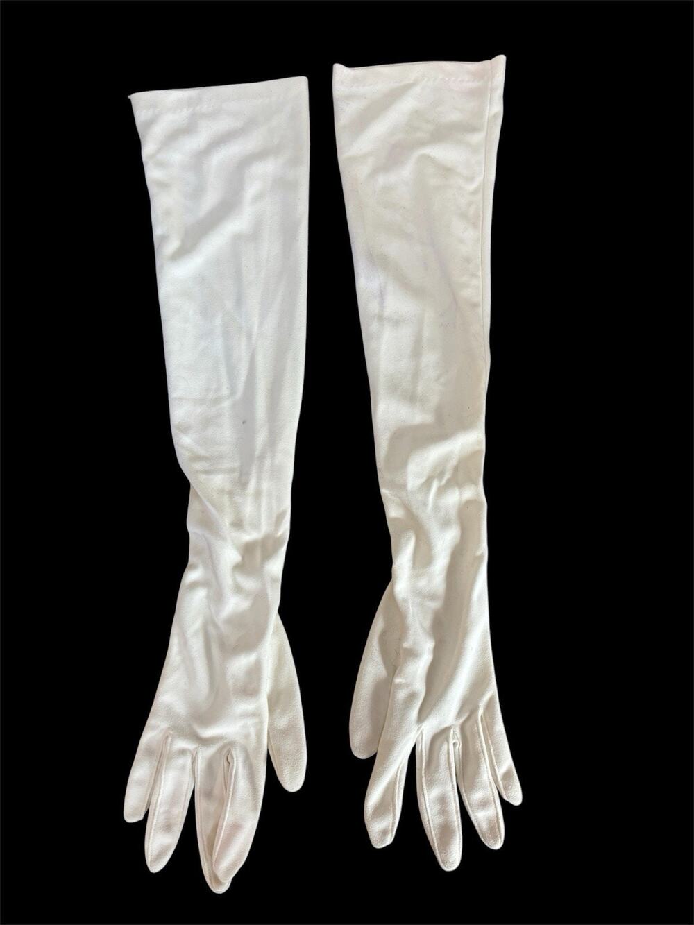 Vtg 1960’s Sz 8 21” White Opera Gloves Wear Right W Germany Holly Golightly